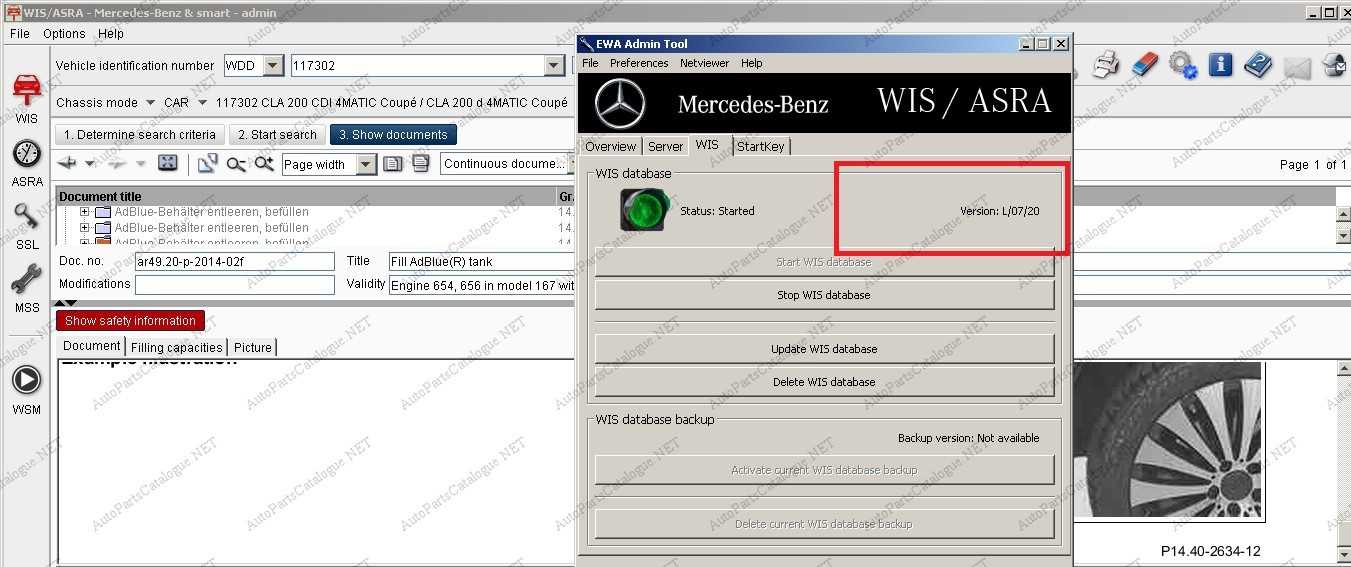 Mercedes Benz WIS and ASRA system