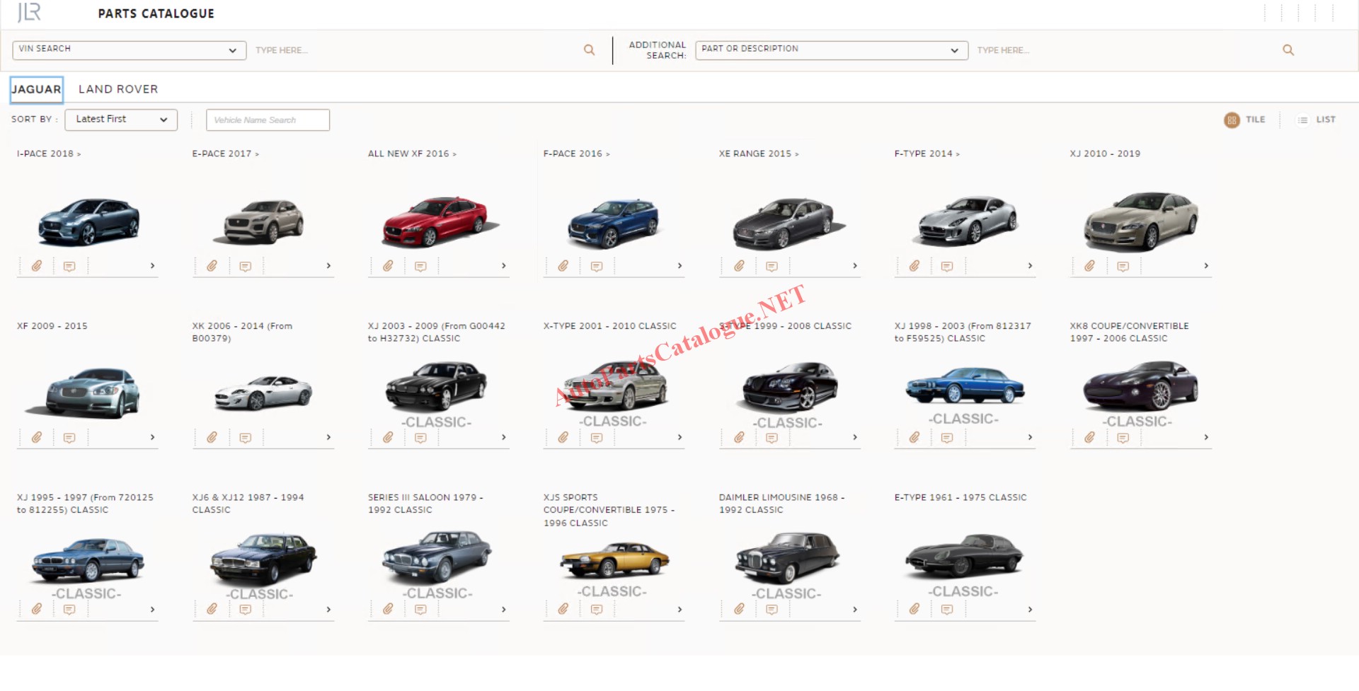 Jaguar & Land Rover JLR EPC 2021 Online Parts Catalog