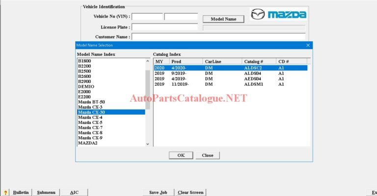 Epc data com mazda