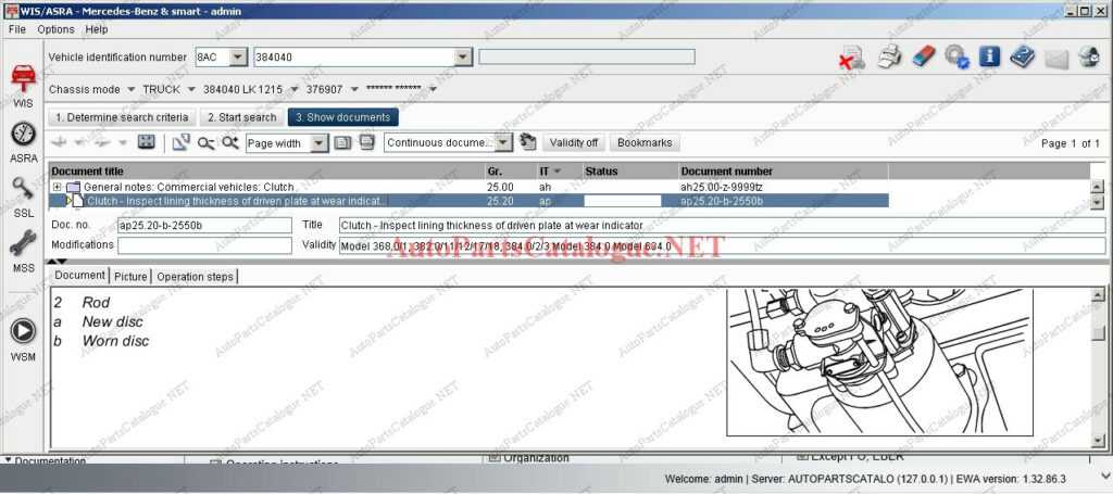 Mercedes Benz WIS and ASRA system