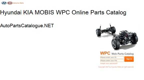  Catálogo de piezas en línea Hyundai KIA MOBIS WPC