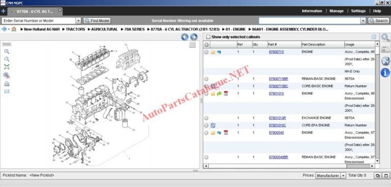 New Holland AG North America NGPC CNH EPC 2019 Parts Catalog Download