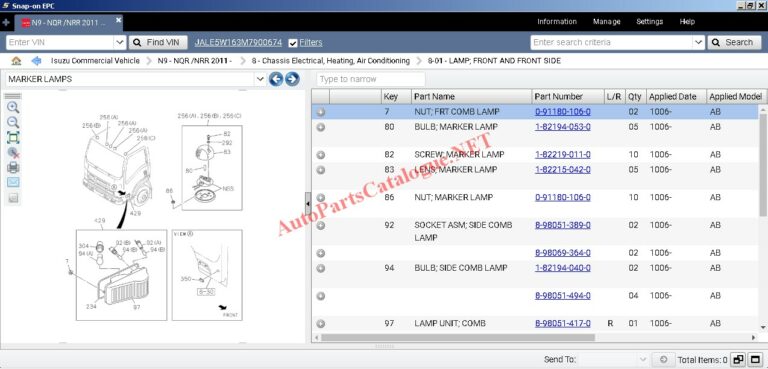 ISUZU Commercial Vehicle Snap-On EPC USA [2021] - Parts Catalog Download
