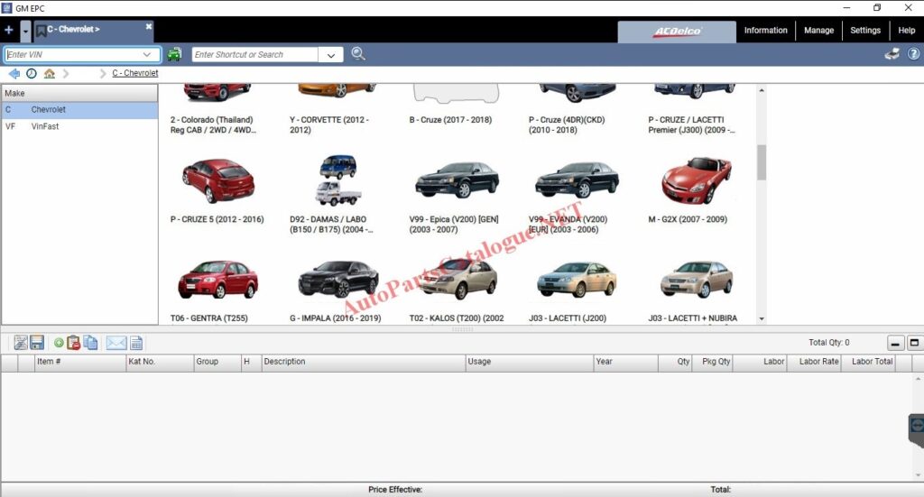Chevrolet Korea, GM Daewoo EPC [2022] Parts Catalog