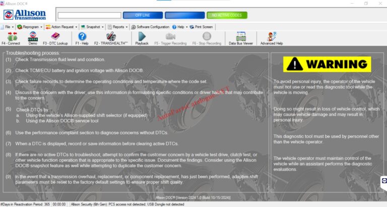 Allison DOC Premium Diagnostic Software