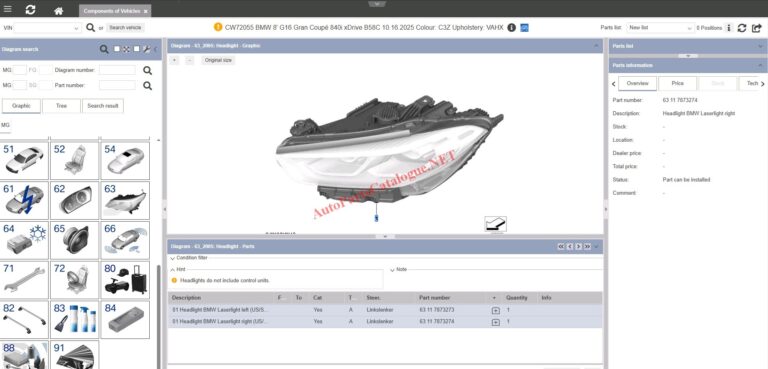 BMW ETK EPC Online Parts Catalog