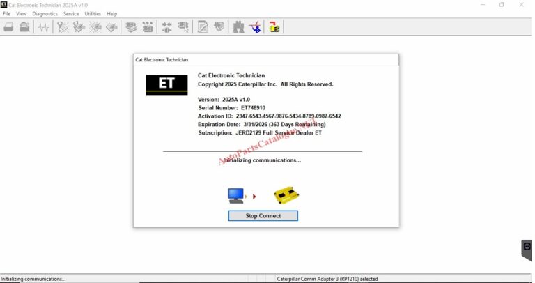Caterpillar Electronic Technician (Cat ET 2025A) + Factory Password