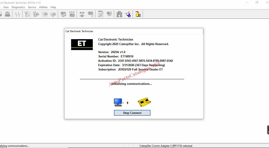 Caterpillar Electronic Technician (Cat ET 2025A) + Factory Password