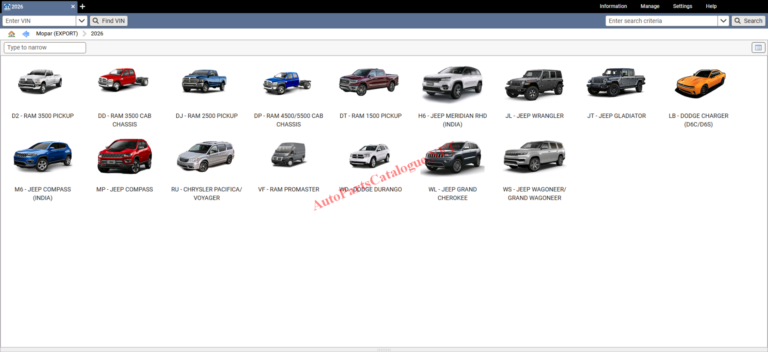 Chrysler FCA EPC Online Parts Catalog