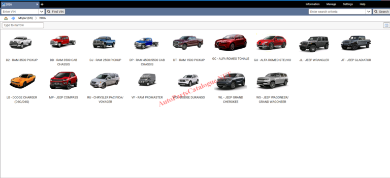 Chrysler FCA EPC Online Parts Catalog