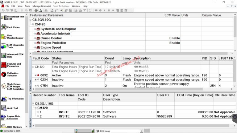 Cummins INSITE Pro Engine Diagnostics