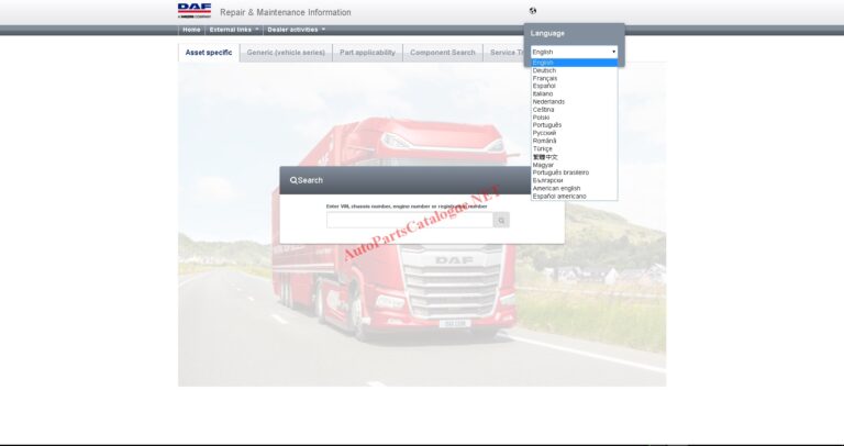 DAF Rapido RMI EPC Online Parts Catalog & Service Information