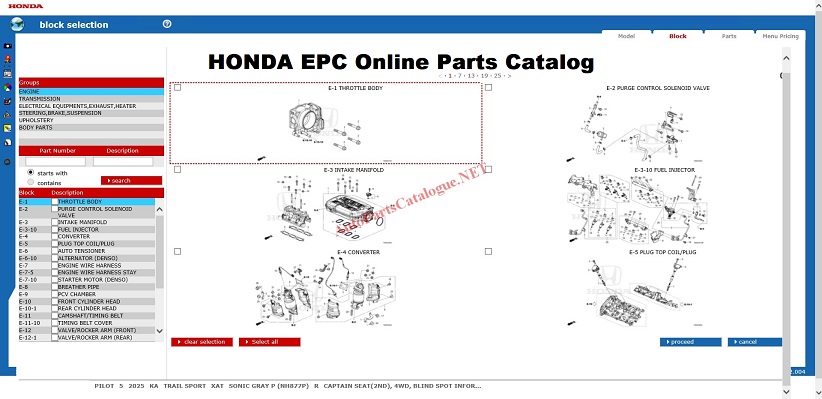 HONDA EPC Online Electronic Parts Catalog
