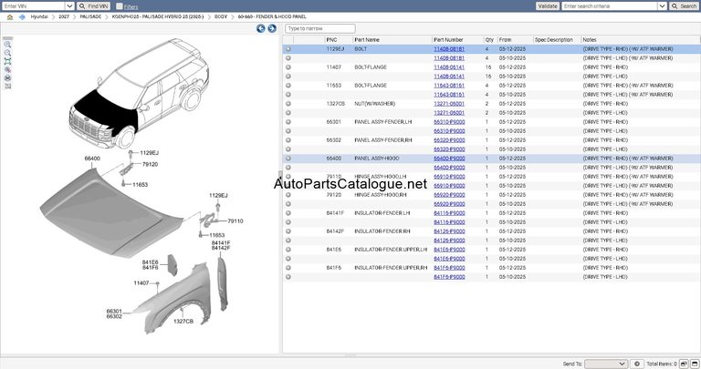 Genesis GV80 SUV OEM parts diagram Hyundai KIA Snap-on EPC