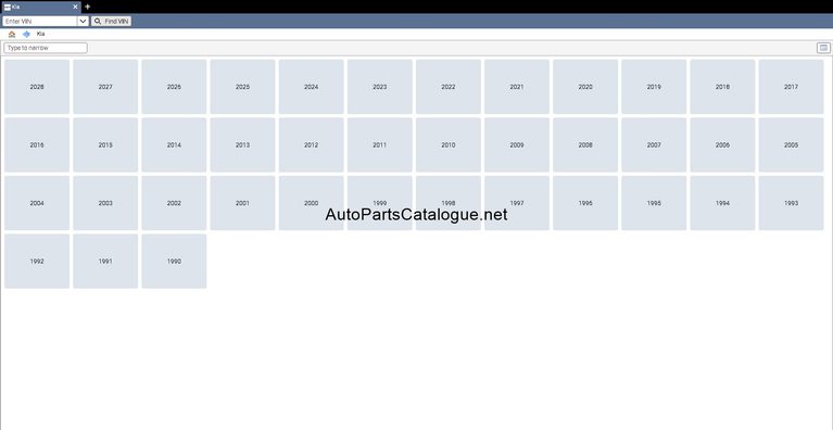 Hyundai KIA Snap-on EPC VIN decoder search interface