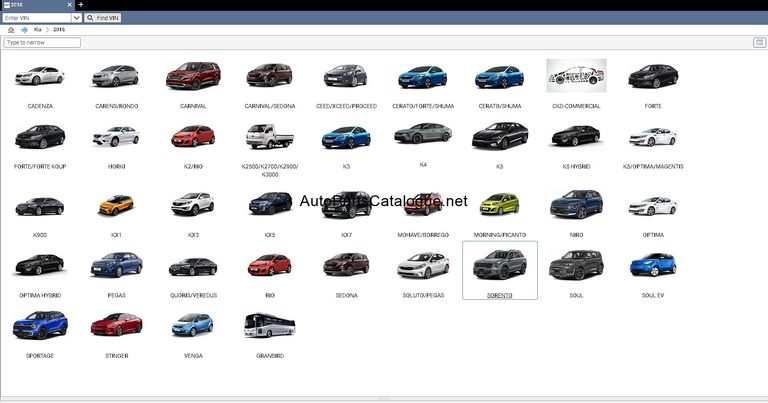 Hyundai KIA Snap-on EPC VIN decoder search interface
