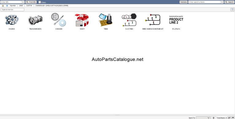 Hyundai vehicle catalog grid IONIQ Palisade Tucson Santa Fe
