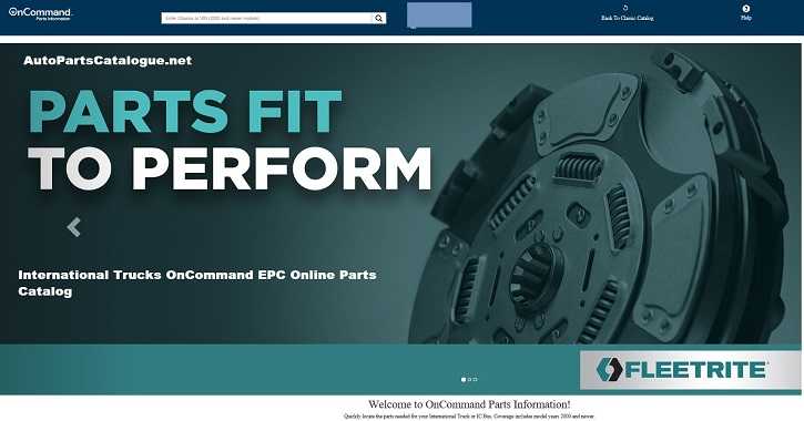 International Trucks OnCommand EPC Online Parts Catalog