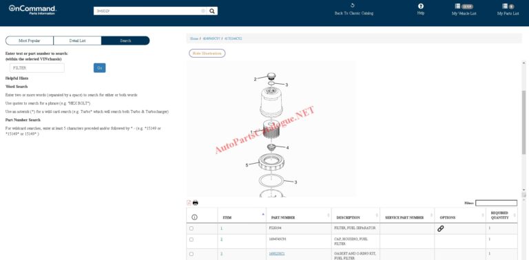 International Trucks OnCommand EPC Online Parts Catalog