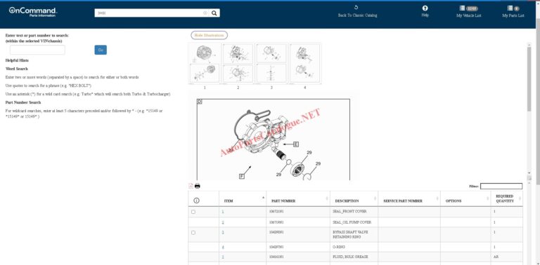 International Trucks OnCommand EPC Online Parts Catalog