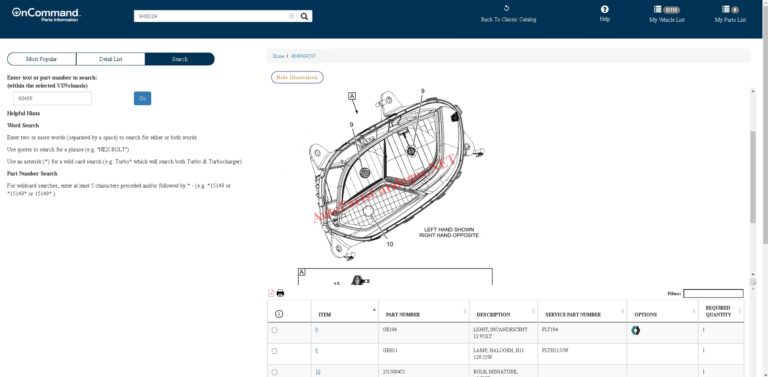 International Trucks OnCommand EPC Online Parts Catalog