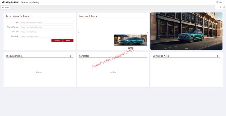 Lepas EPC parts catalog VIN decoder interface