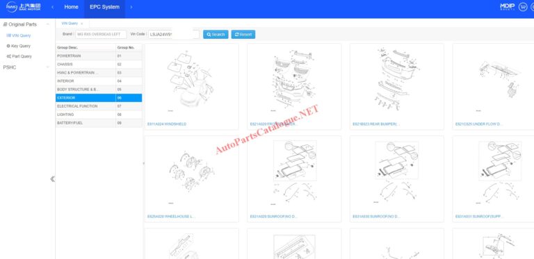 SAIC MOTOR EPC Online Parts Catalog