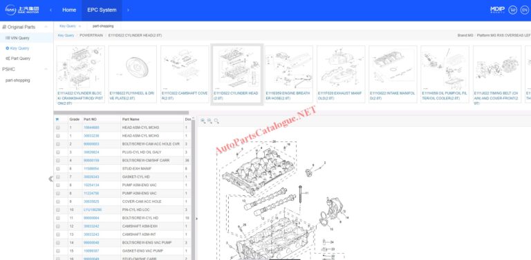 SAIC MOTOR EPC Online Parts Catalog
