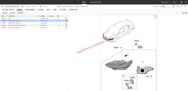 MOBIS WPC EPC Hyundai & KIA Online Parts Catalog