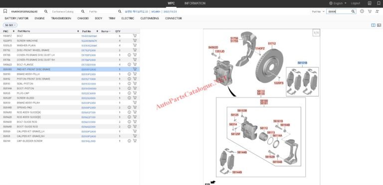 MOBIS WPC EPC Hyundai & KIA Online Parts Catalog