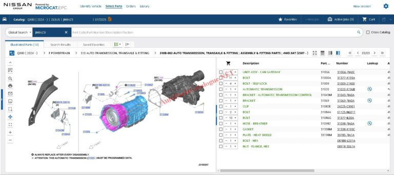 Nissan Microcat EPC Online Parts Catalog