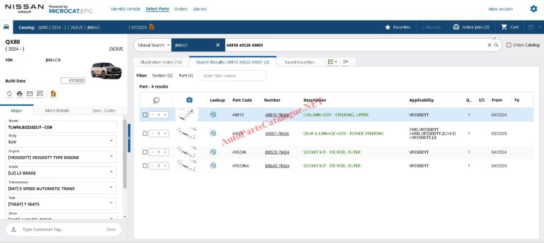 Nissan Microcat EPC Online Parts Catalog