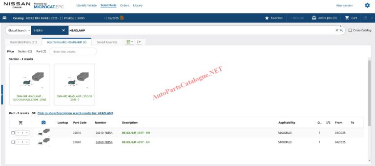 Nissan Microcat EPC Online Parts Catalog