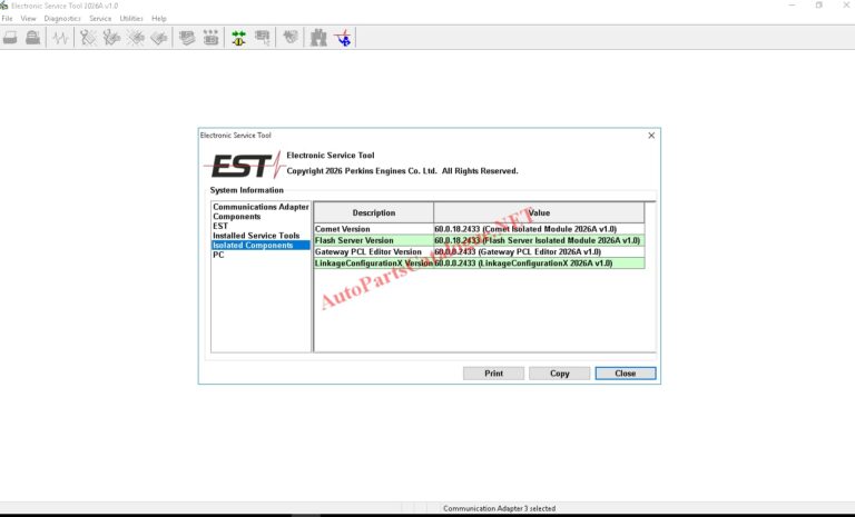 Perkins EST 2026A Electronic Service Tool + Flash Files