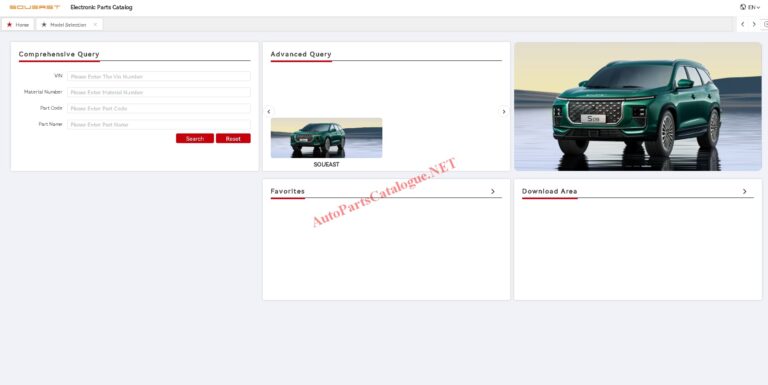 Soueast EPC parts catalog VIN decoder interface