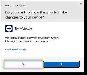 Run TeamViewer QuickSupport