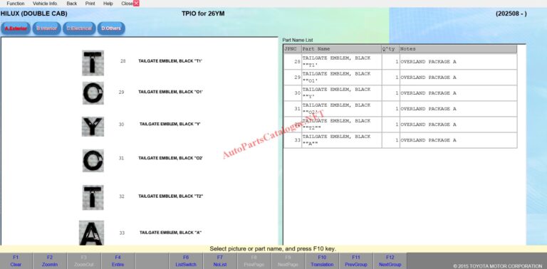 Toyota EPC Online Electronic Parts Catalog