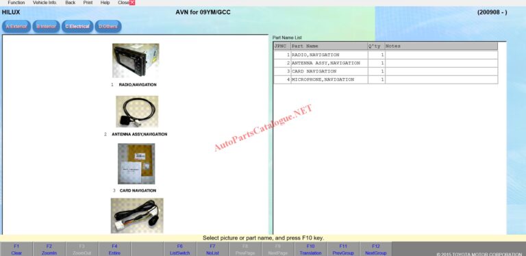Toyota EPC Online Electronic Parts Catalog