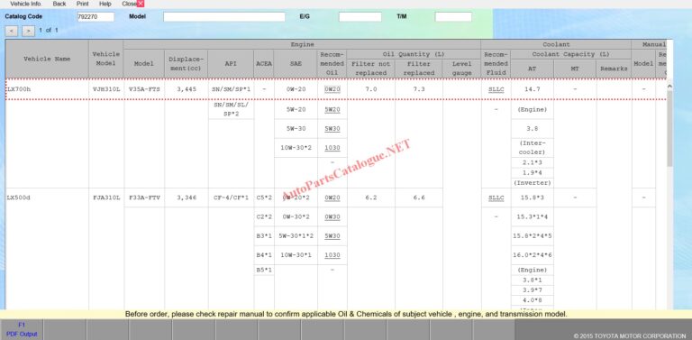 Toyota EPC Online Electronic Parts Catalog