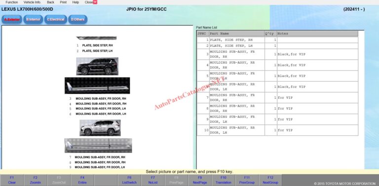 Toyota EPC Online Electronic Parts Catalog