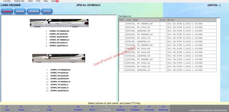 Toyota EPC Online Electronic Parts Catalog