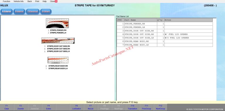 Toyota EPC Online Electronic Parts Catalog