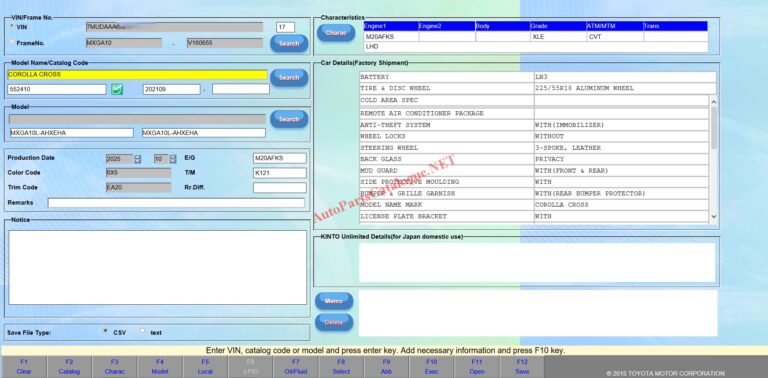 Toyota EPC Online Electronic Parts Catalog