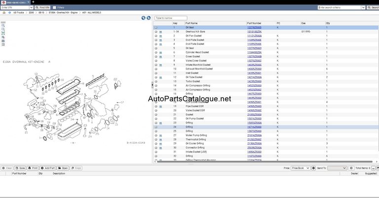 UD Trucks Snap-on EPC multi-tab workflow with basket at bottom