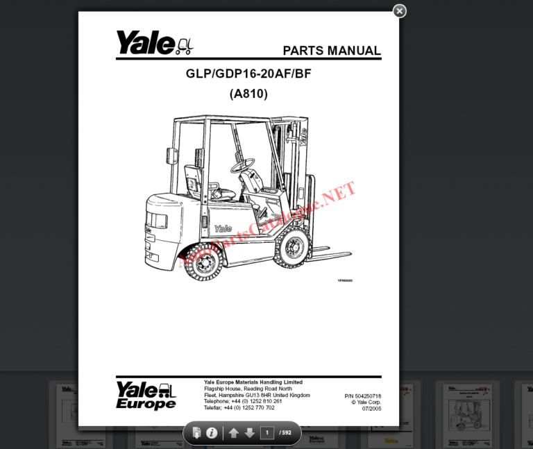 Yale Forklift Parts & Service Manuals PDF Collection