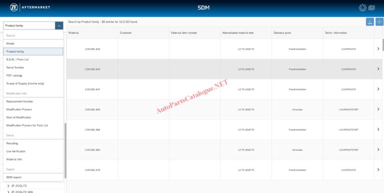 ZF SDM EPC Online Parts Catalog